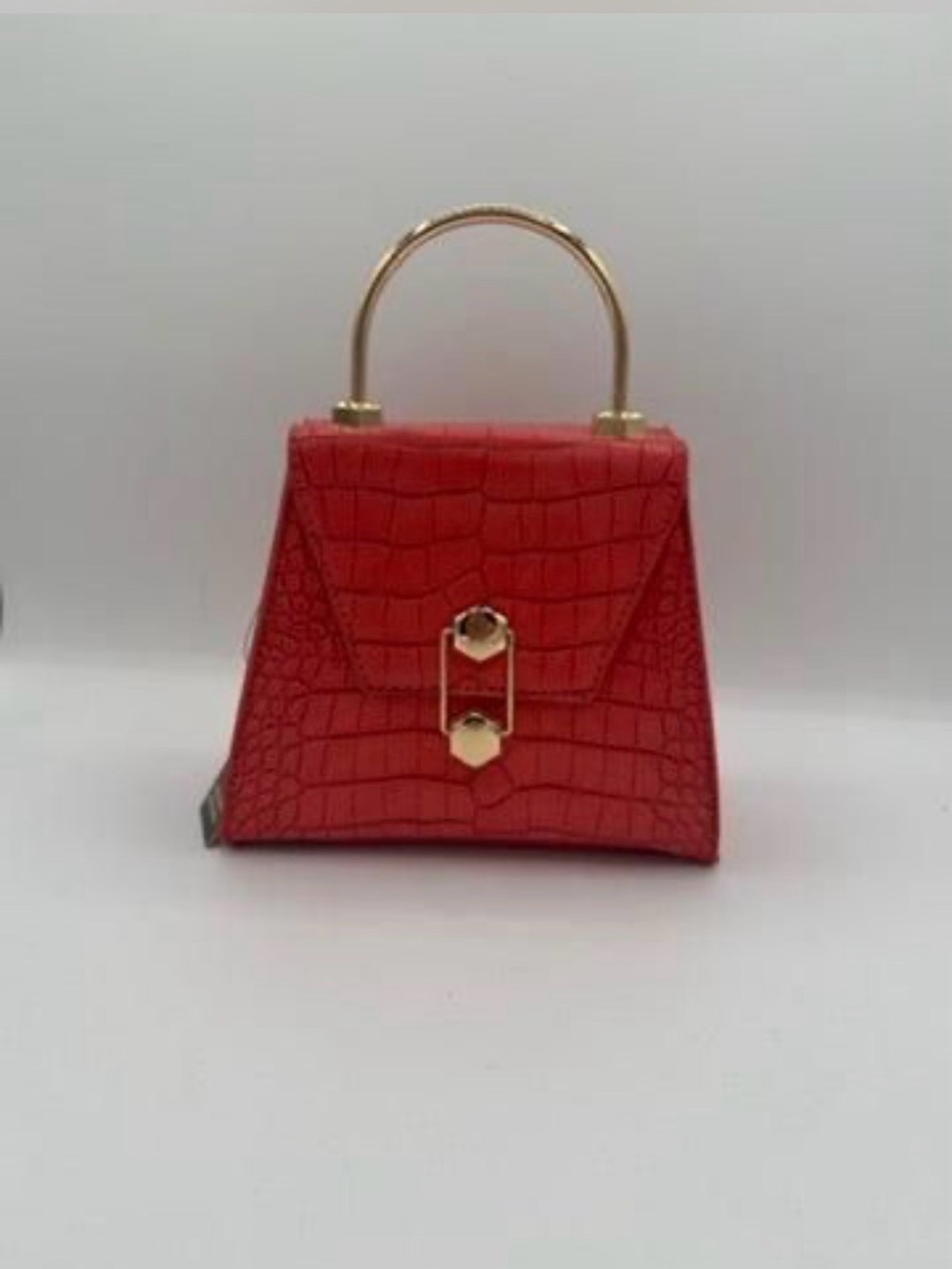 NWT-Badgley Mischka Red
Snakeskin like Frame Handbag
Vegan Leather